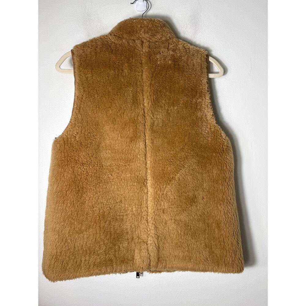 J.Crew Camel Fleece Zip Up Vest Sz S - Picture 3 of 3
